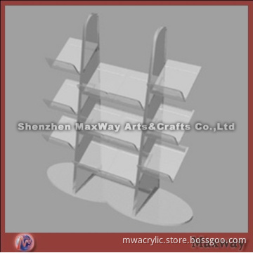 Vertical clear 3-tier acrylic goggle/swimming glass display stand for exhibition